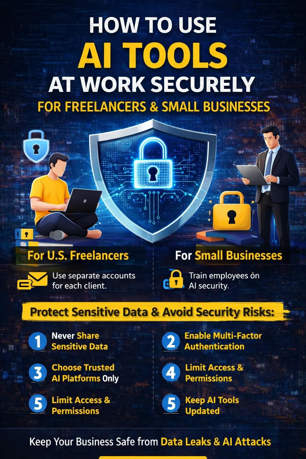 How to Use AI Tools at Work Securely for Freelancers and Small Businesses